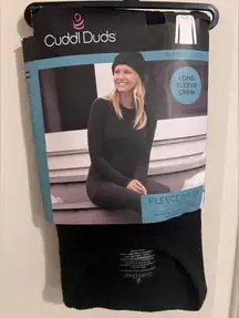 Cuddl Duds Fleece Top Base Layer Winter Wear Black Cozy Warm Snuggly Small