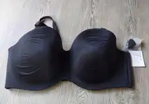 Curvy Couture 44F Black Strapless Convertible Bra