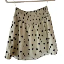 NWOT And Now This Cream and Black Polka Dots Flowy Mini Skirt - S