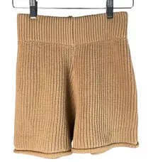 NWT Zulu and Zephyr Tan Citton Knit High Waisted Shorts Size US 2