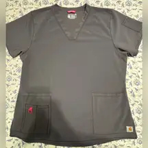 NWOT Carhartt women’s Gray Scrub Top 
Size XL Carhartt Force Modern Fit