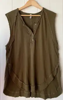 Free People tee henley tank organic cotton top shirt