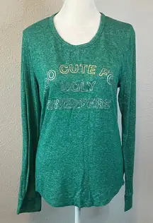 VS Pink Scoopneck Christmas Pajama Shirt Green Size Large