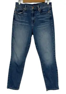 Level 99 Blue High Rise Skinny Jeans Women 8 Classic Fall Casual Denim Anthro