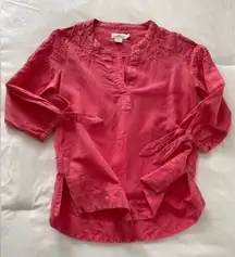 VINEYARD VINES embroidered cotton and linen pink shirt