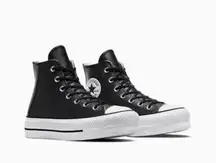 Black Leather Converse Sneakers All Star Chuck Taylor High-Top