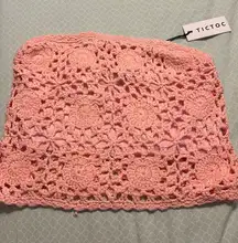 Pink crochet crop top