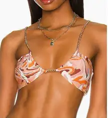 New. L*SPACE orange paisley chain bikini top. Medium. Retails $99