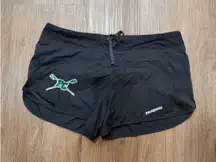 Patagonia Black Running Shorts with Rowing Logo Women's Size Small Athletic
