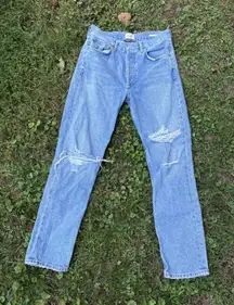 Citizens of Humanity Charlotte High Rise Distressed Jeans‎ Button Fly Denim