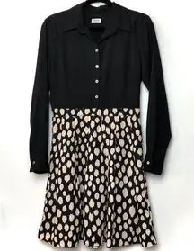 Elorie Button Down Long Sleeve Dress Silk