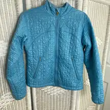 Obermeyer Weather System Blue Quilted Ski Jacket Women's 8 Retro Y2K