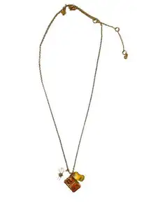 Kate Spade  Go Go Go Yellow Car Floral Daisy Charm Fashion Gold Necklace