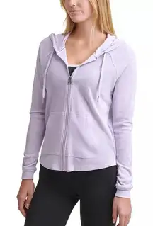Calvin Klein Women's‎ Waffle knit Light Purple  Zip Hoodie 2X