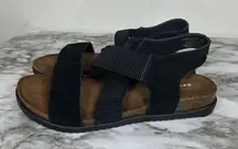 David Tate Womens Size 8 Clear Suede Slingback Wedge Strappy Sandals Shoes