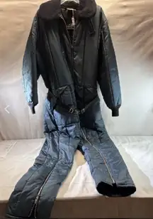 Vintage Sears Insulated Ski Snow Suit Jumpsuit Blue Large Size 44R 80s