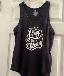 COPY - Size medium “Living the dream” black logo tank top