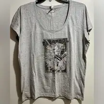 Woman’s Marvel Deadpool T-Shirt Gray Graphic Tee (763)