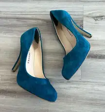 Audrey Brooke 8.5 Leather Turquoise Pumps