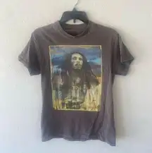 Bob Marley cool tone brown taupe multicolored graphic tee t-shirt top