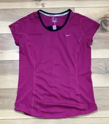 Nike Pink Dri-Fit Short Sleeve Mesh Crew Neck‎ Shirt Size S Running Athleisure #