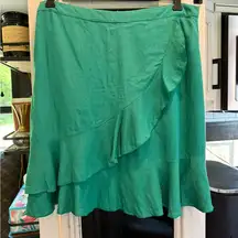NWT Bamboo blonde Green Ruffle Skirt size 14