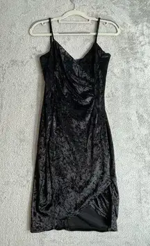 Armani Exchange Black Velvet Velour Slinky Cocktail Dress Size 10 NWT