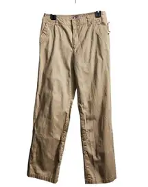 Caribbean Joe Classic Khaki Cotton Cargo Pants Straight Leg Work Wear Size 8