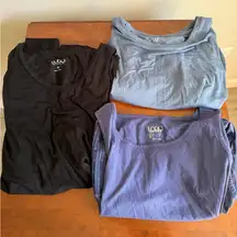 Lot of 3 LOGO Lori Goldstein Tunic Drop Peplum Blouses Womens M Career Layering