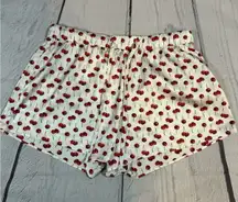 Abercrombie & Fitch Cherry Print Sleep Shorts Medium White Red