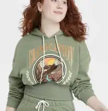 Grand Canyon Hooded Cropped Graphic Sweatshirt