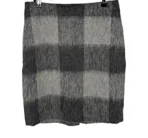 Talbots Petites Wool Blend Buffalo Plaid Grey Mini Skirt Gray size 4P