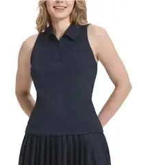 ✨Tretorn Women's Black Sleeveless Collared Polo Shirt Size L Golf Tennis
