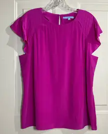 ANTONIO MELANI Fuchsia Flutter Sleeve Blouse
