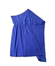 Soprano Royal Blue One Shoudler Flowy Dress S A-line Grecian Knee Length