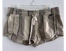 Hurley Shorts Womens Medium Gray Micro Board Low Rise Striped Surfing Beach Boho