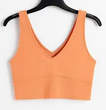 Lululemon Ribbed V-Neck Sports Bra in Peach Size Large