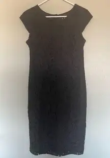 J.Crew  cap sleeve black lace dress