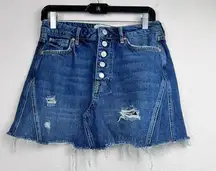 WE THE FREE Button Fly Denim Mini Skirt Size 29