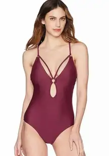 Coastal Blue Keyhole Cut-Out monokini