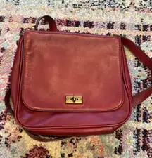 Fossil Crossbody Shoulder Bag Red Leather‎ Purse