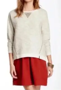 Lucky Brand Lucky Lotus mixed media sweater large