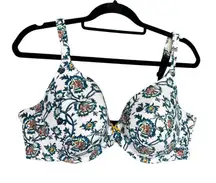 Cacique T-Shirt Bra‎ Size 44C Floral Underwire Molded Cups Adjustable