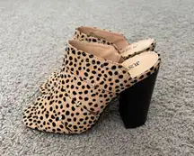 Dalmatian Print Heeled Cutout Mule