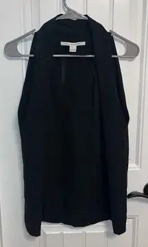 Diane Von Furstenberg Black Sleeveless Blouse