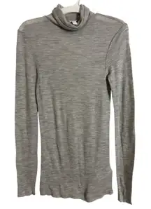 COS 100% Wool Turtleneck Lightweight Base Layer Size Small Gray Neutral FLAW
