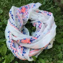 American Eagle | Embroidered Aztec Cream Infinity Scarf NWT