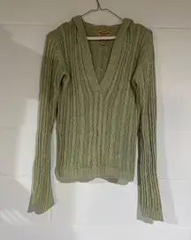Aeropostale V-Neck Ribbed Sweater - Light Olive