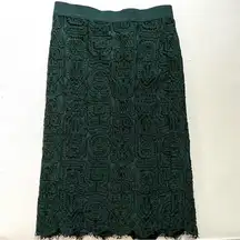 Ann Taylor Emerald Green Eyelet Pencil Skirt Size 2