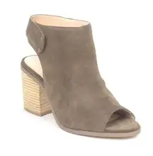 Sole Society Women's Suede Peep-Toe Ankle Jagger Booties Dark Taupe Size 11